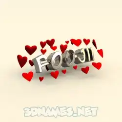 foojii in In Love style - 3D name wallpaper