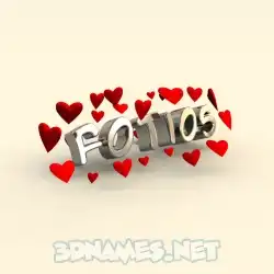 fotios in In Love style - 3D name wallpaper
