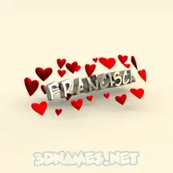 francisca in In Love style - 3D name wallpaper