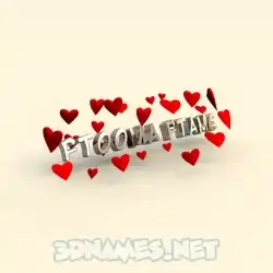 ftooma ftame in In Love style - 3D name wallpaper