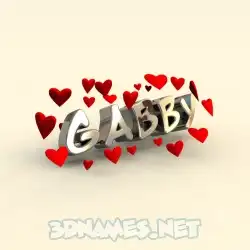 gabby in In Love style - 3D name wallpaper