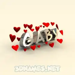 gaby in In Love style - 3D name wallpaper