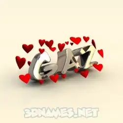 gaz in In Love style - 3D name wallpaper
