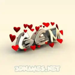 gem in In Love style - 3D name wallpaper