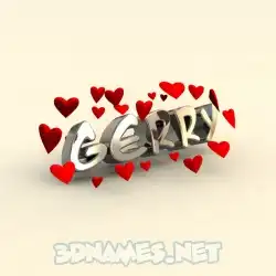 gerry in In Love style - 3D name wallpaper