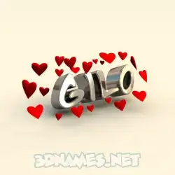 gilo in In Love style - 3D name wallpaper