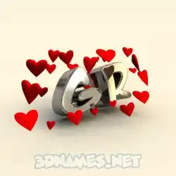 gr in In Love style - 3D name wallpaper