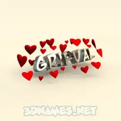 grifval in In Love style - 3D name wallpaper