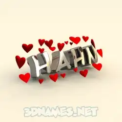 hahn in In Love style - 3D name wallpaper