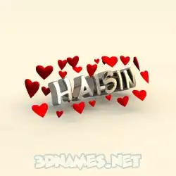 haisin in In Love style - 3D name wallpaper