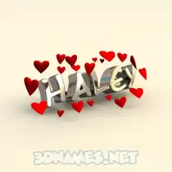 haley in In Love style - 3D name wallpaper