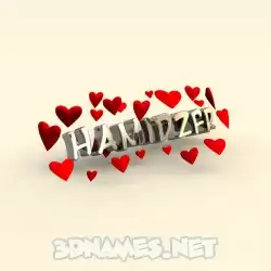 hamidzfr in In Love style - 3D name wallpaper