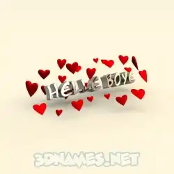 helle boye in In Love style - 3D name wallpaper