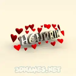 hendrik in In Love style - 3D name wallpaper