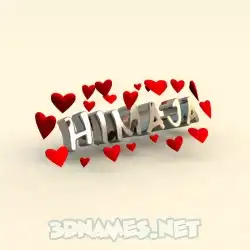 himaja in In Love style - 3D name wallpaper