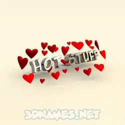 hot stuff in In Love style - 3D name wallpaper