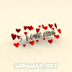 i love chris in In Love style - 3D name wallpaper