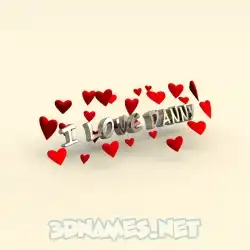 i love danny in In Love style - 3D name wallpaper