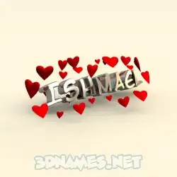 ishmael in In Love style - 3D name wallpaper