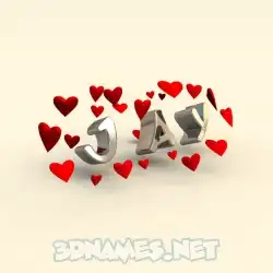 j a y in In Love style - 3D name wallpaper