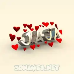 jaja in In Love style - 3D name wallpaper