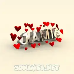 jamie in In Love style - 3D name wallpaper