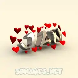 jan in In Love style - 3D name wallpaper