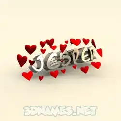 jesper in In Love style - 3D name wallpaper