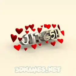 jitesh in In Love style - 3D name wallpaper