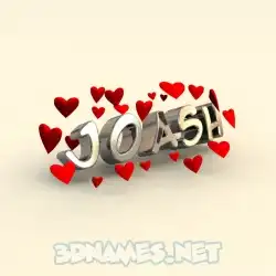 joash in In Love style - 3D name wallpaper