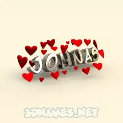 johnas in In Love style - 3D name wallpaper