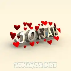 jonah in In Love style - 3D name wallpaper