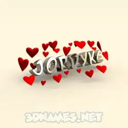 jordyke in In Love style - 3D name wallpaper
