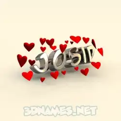 josip in In Love style - 3D name wallpaper