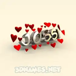 jossi in In Love style - 3D name wallpaper