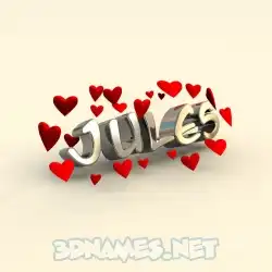 jules in In Love style - 3D name wallpaper