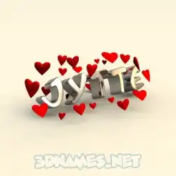 jytte in In Love style - 3D name wallpaper