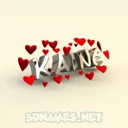 kaine in In Love style - 3D name wallpaper