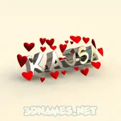 kajsa in In Love style - 3D name wallpaper