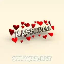 kassandra in In Love style - 3D name wallpaper