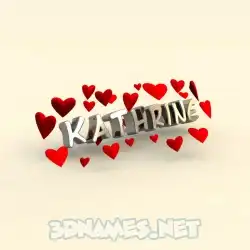 kathrine in In Love style - 3D name wallpaper