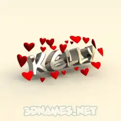 kelly in In Love style - 3D name wallpaper
