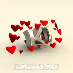 ki in In Love style - 3D name wallpaper