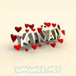 kinan in In Love style - 3D name wallpaper