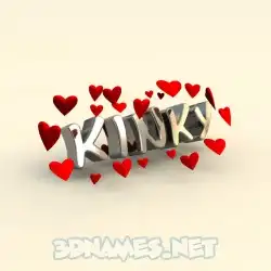 kinky in In Love style - 3D name wallpaper