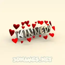 kinnedy in In Love style - 3D name wallpaper
