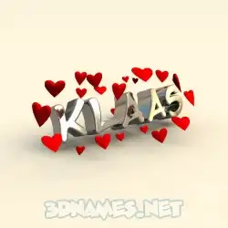 klaas in In Love style - 3D name wallpaper