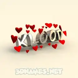 klood in In Love style - 3D name wallpaper