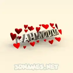 lahmouna in In Love style - 3D name wallpaper