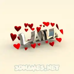 laila in In Love style - 3D name wallpaper